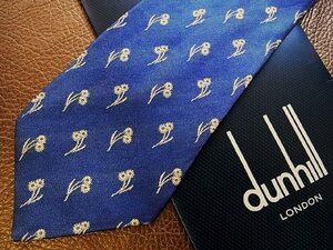 ★並品★4R00092【dunhill】ダンヒル「花 植物 柄」ネクタイ