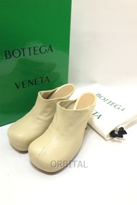 経堂) ボッテガヴェネタ Bottega Veneta プラットフォーム ミュール シューズ サイズ35.5 ベージュ系 イタリア製