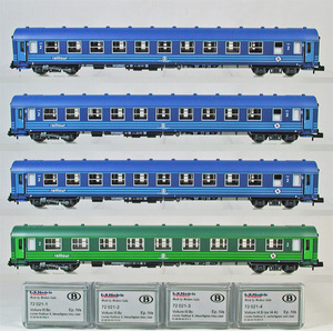 LS.MODELS #72021 ＳＮＣＢ（ベルギー国鉄） Railtour I4＋I5 客車セット　ブルー(ブルー帯） ＋ グリーン（グリーン帯） ● 特価 ●