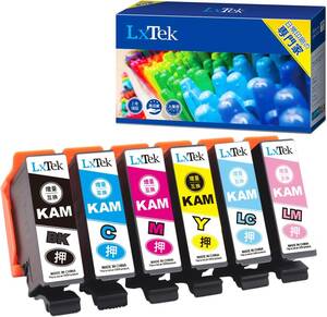 LxTek KAM-6CL-L 互換インクカートリッジ エプソン(Epson)用 KAM カメ インク 6色セット 大容量/説明書