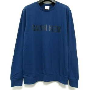 新品★CALVIN KLEIN★カルバンクライン★ロゴ スウェット トレーナー★USサイズM★ストレッチ★ブルー