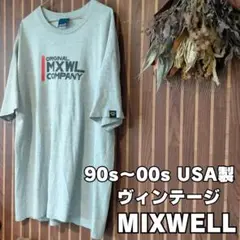 【MIXWELL】90s〜00s 　USA製　ヴィンテージ　 ロゴTシャツ