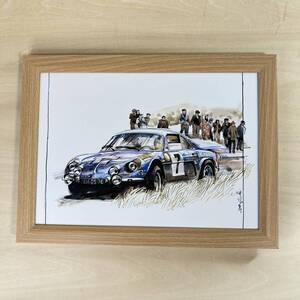 ●額装品 BOW 池田和弘 Alpine Renault A110 貴重イラスト B5サイズ額入り ポスター風 アートフレーム 送料無料 B03