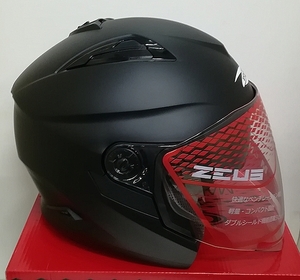 Mサイズ ■ZEUS NAZ-221 マットブラック ■ ワンタッチ可動式インナーバイザー装備 ゼウス