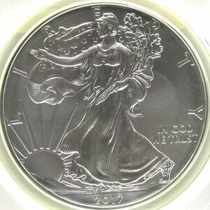 『最高鑑定』2017年 W アメリカ 1ドル 銀貨 PCGS SP70 Burnished シルバーイーグル[FS060511]