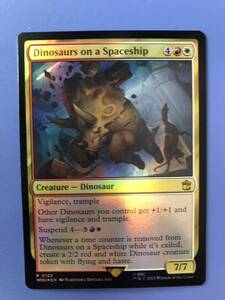 【AG-MTG】【Foil】(122)《宇宙船内の恐竜/Dinosaurs on a Spaceship》[WHO-BF] 金　英語版　1枚