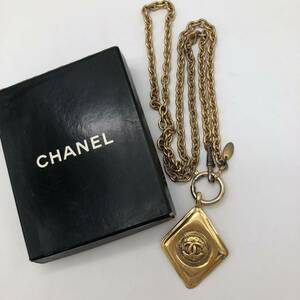 CHANEL シャネル ネックレス ゴールド ココマーク プレート アクセサリー ※箱破損 P2086