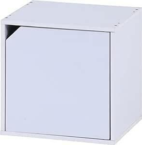 不二貿易(Fujiboeki) キューブボックス 扉付き 幅34.5×奥行29.5×高さ34.5cm ホワイト 収納 カラーボック