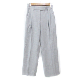 ヘルムートラング HELMUT LANG 23SS Pleated Wool Pants プリーツ ストレッチ ウール パンツ ストレート ロング 0 XS ライトグレー /FF18