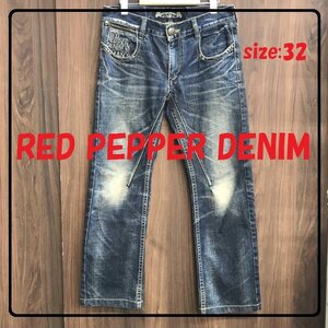 ＲＥＤ ＰＥＰＰＥＲ ＤＥＮＩＭ レッドペッパー ３２ ストレートジーンズ ０６５２６２３／２ ＧＯＬＤ ＬＡＢＥＬ 洋品紳士服/266