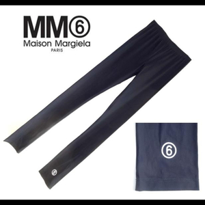 ● MM6 Maison Margiela メゾンマルジェラ パンツ レギンス スパッツ XS 黒 新品 ロゴ ストレッチジャージー スキニー イタリア製