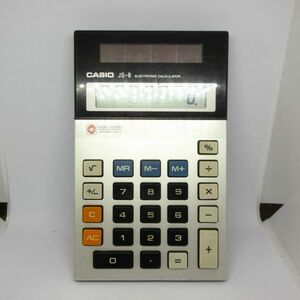 動作品 CASIO カシオ 電卓 昭和レトロ JS-8 ソーラー 8桁 計算機 簿記/B25 510-5