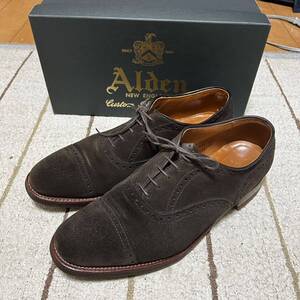 ALDEN LEATHER SOUL別注 スエード セミブローグシューズ ブラウン 