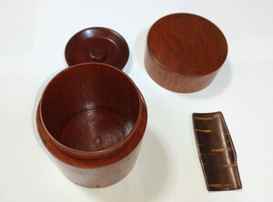 茶道具 茶筒 木製 茶器 茶入 桜皮茶さじ