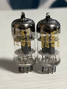 420A WE WESTERN ELECTRIC 2本セット同一ロット 箱無し NOS 全数試験済 真空管 6130ロット