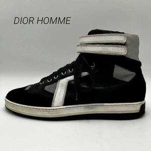 1円 【美品】 DIOR HOMME ディオールオム クリスヴァンアッシュ期 メンズ スニーカー シューズ 靴 ブラック レザー スエード 27cm位