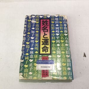 F09▲ 姓名と運命　伊藤晴康.今井大艦.山藤敞謙.ハヤシ雅道/著　1978年4月初版発行　修学社　▲240422