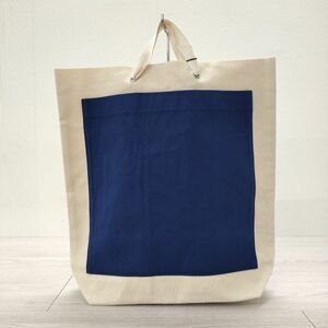 TEMBEA 新品 POCKET TOTE ポケットトート 定価12500円 キャンバス トートバッグ キナリ ネイビー テンベア 4-0629G# 240800