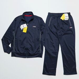 ★フィラ FILA 新品 メンズ UVカット ジャージ ジャケット パンツ 上下セット SET スーツ 紺 Lサイズ [SET443320-NV-L] 一 五 弐★QWER