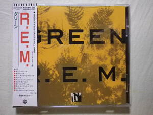 『R.E.M./Green(1988)』(1988年発売,25P2-2389,廃盤,国内盤帯付,歌詞対訳付,80