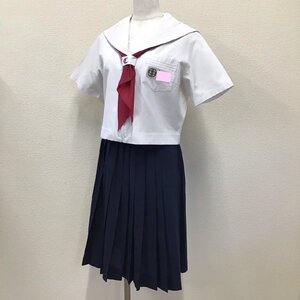 O334/(中古)兵庫県 中部中学校 女子制服3点 /160A/W63/丈60/セーラー/夏スカート/MICHEL KLEIN/半袖/夏服/中学校/高校/女子学生/学生服