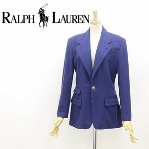 ヴィンテージ◆RALPH LAUREN ラルフ ローレン ウール 金釦 ジャケット 紺 ライトネイビー 7