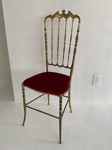 A アンティーク キアヴァリ ナポレオン チェア 椅子 ゴールド 真鍮 / ヴィンテージ イタリア 