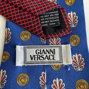 VERSACE （ヴェルサーチェ）ヴェルサーチ 青丸ロゴドットネクタイ