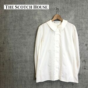 R113-O◆ THE SCOTCH HOUSE スコッチハウス 長袖ブラウス シャツ キッズ 子供 トップス◆150cm コットン ホワイト 白