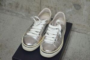 ジルサンダー　ネイビー　JILSANDER　NAVY　シルバー　スニーカー　シューズ靴36　JN27080 D6928