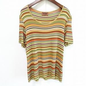 #snc ミッソーニ MISSONI ニット セーター オレンジ系 マルチ 半袖 ボーダー イタリア製 レディース [662592]