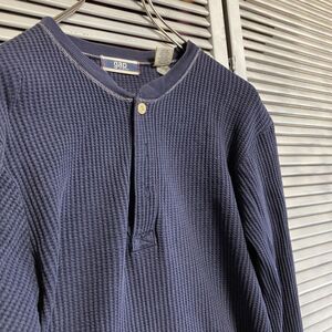 AUMC 1スタ ネイビー サーマル Tシャツ 長袖 ロンT GAP ギャップ ボタン ワッフル 90s 00s ビンテージ 古着 卸 仕入れ kg