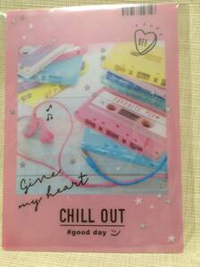 CHILL OUT #good day 下敷き ピンク カセットテープ give my heart BFF したじき 音楽,ミュージック