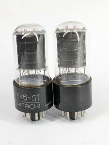 日立製作所　6V6-GT　ブラックプレート　2本　測定データあり　マッチドペア　HITACHI　真空管　18726