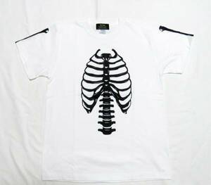 ボーン骨スカル骸骨TシャツTCM（鎖骨無し）no1.白M