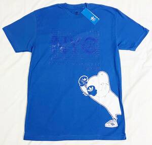 激レア!! 未使用品!! adidas アディダス オリジナルス NYC ニューヨーク Tシャツ 半袖 US:Mサイズ(日本のLサイズ程) ブルー 全国送料￥230