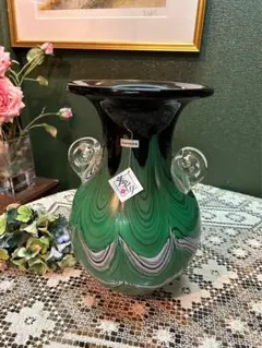 未使用 カメイガラス 花瓶 マーブル 昭和レトロ 当時物 インテリア