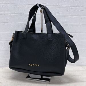 和494★ AGATHA アガタ ハンドバッグ ショルダーバッグ ブラック レディース