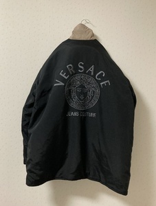 VINTAGE OLD VERSACE JEANS COUTURE REVERSIBLE SIDE LINE LOGO JACKET 