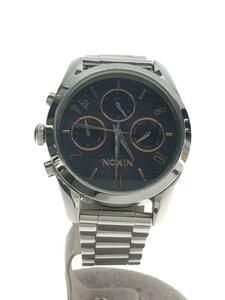 NIXON◆THE BULLET CHRONO 36/クォーツ腕時計/アナログ/ステンレス/BLK/SLV/SS