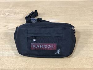 KANGOL カンゴール　ウエストバッグ　メッシュポケット　ボディバッグ レッドロゴ