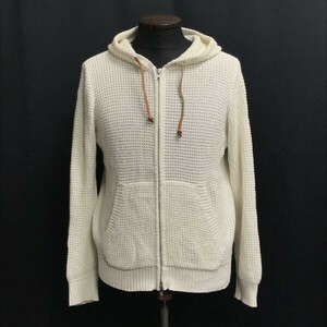 ビームス/BEAMS★ワッフル/サーマル生地/コットンパーカー【メンズS/白/white】フルダブルジップ/Tops/Parker/Jumpers◆pBH388