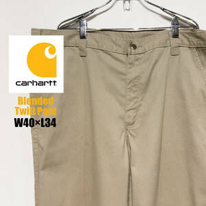 【大きいサイズ】W44 / Carhartt Blended Twill Pants カーハート ビッグ ワーク アウトドア パンツ ベージュ メンズ スケーター ゆるダボ