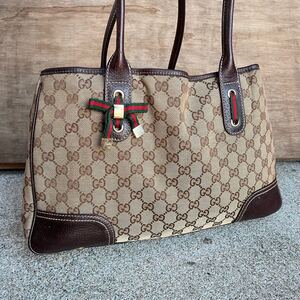 GUCCI グッチ トートバッグ ハンドバッグ GG柄 ベージュ 