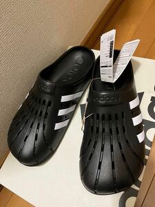 送安 即決 アディダス アディレッタ クロッグ 29.5cm adidas サンダル 黒 ブラック 