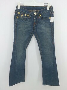 ◇ TRUE RELIGION トゥルーレリジョン USA製 フレア デニム ジーンズ パンツ サイズ23 インディゴ レディース P