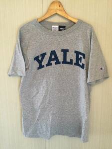 送料無料　新品未使用　チャンピオン　YALE カレッジTシャツ　霜降りグレー　染み込みプリント　米国製　Mサイズ　