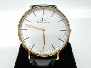 ◇DanielWellington DW ダニエルウェリントン クォーツ B36R5 メンズ ゴールド レザーベルト 