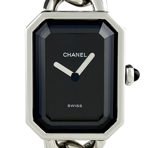 シャネル CHANEL プルミエール Mサイズ H0452 腕時計 SS クォーツ ブラック レディース 【中古】