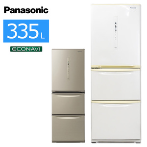 中古/搬入付き Panasonic 3ドア冷蔵庫 335L 60日保証 NR-C340C 自動製氷 エコナビ まんなか野菜室 右開き/シルキーゴールド/普通